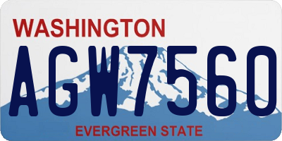 WA license plate AGW7560