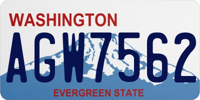 WA license plate AGW7562