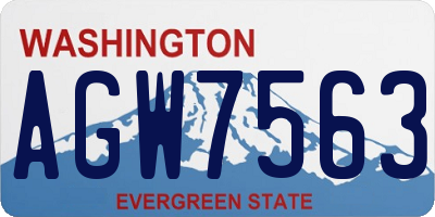 WA license plate AGW7563