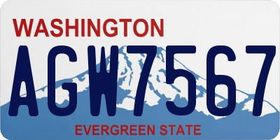 WA license plate AGW7567