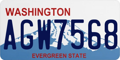 WA license plate AGW7568