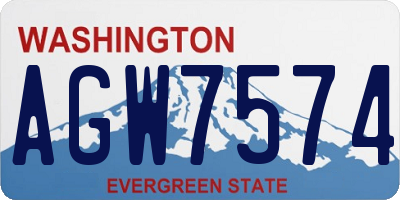 WA license plate AGW7574
