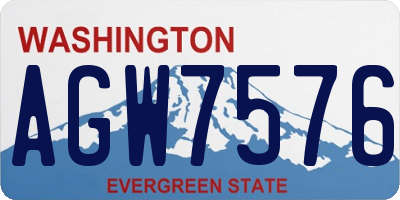 WA license plate AGW7576