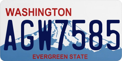 WA license plate AGW7585