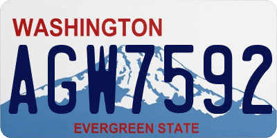 WA license plate AGW7592