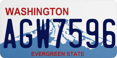 WA license plate AGW7596