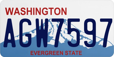 WA license plate AGW7597
