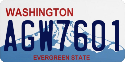 WA license plate AGW7601