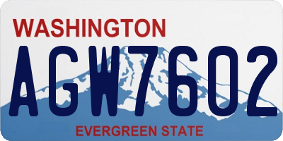 WA license plate AGW7602