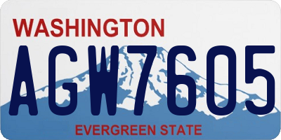 WA license plate AGW7605