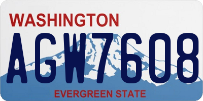 WA license plate AGW7608
