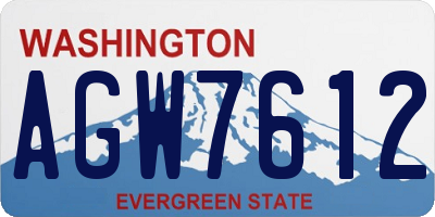 WA license plate AGW7612
