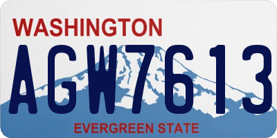 WA license plate AGW7613