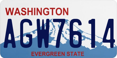 WA license plate AGW7614