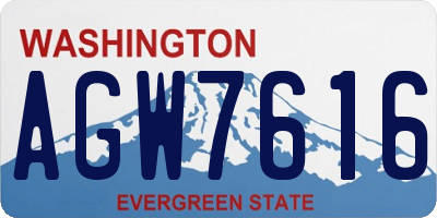 WA license plate AGW7616
