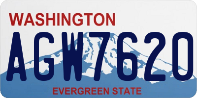 WA license plate AGW7620