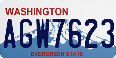 WA license plate AGW7623
