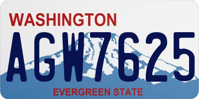 WA license plate AGW7625