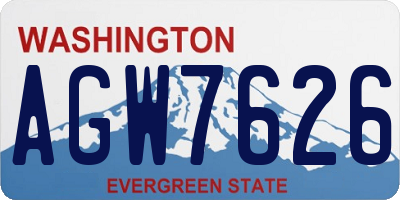 WA license plate AGW7626