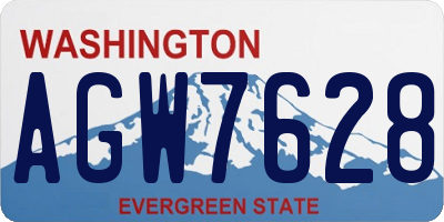 WA license plate AGW7628