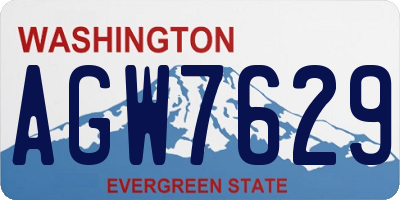 WA license plate AGW7629