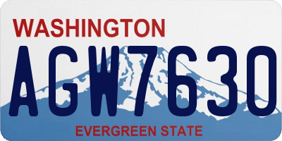 WA license plate AGW7630