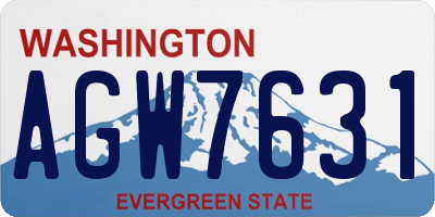 WA license plate AGW7631