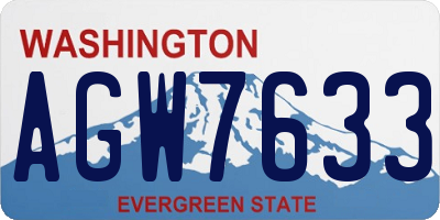 WA license plate AGW7633