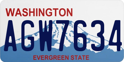 WA license plate AGW7634