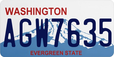 WA license plate AGW7635