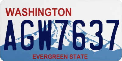 WA license plate AGW7637