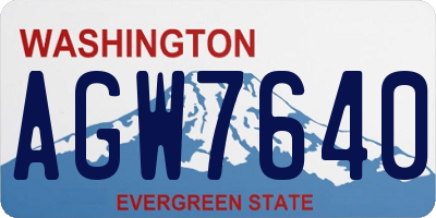 WA license plate AGW7640