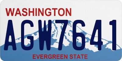WA license plate AGW7641