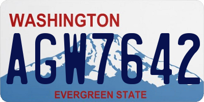 WA license plate AGW7642