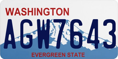 WA license plate AGW7643