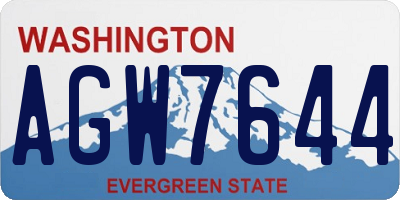 WA license plate AGW7644