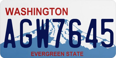 WA license plate AGW7645