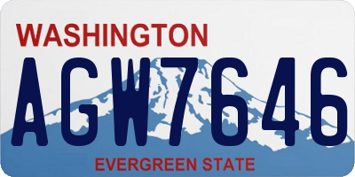 WA license plate AGW7646