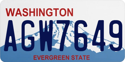 WA license plate AGW7649