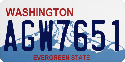 WA license plate AGW7651