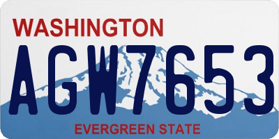 WA license plate AGW7653