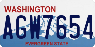 WA license plate AGW7654