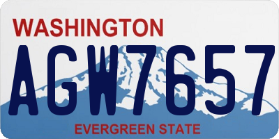 WA license plate AGW7657