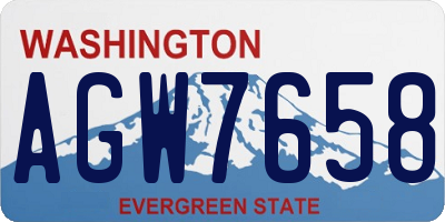 WA license plate AGW7658