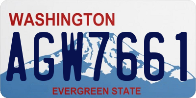 WA license plate AGW7661