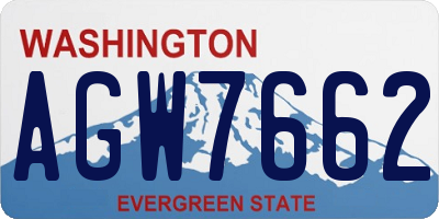 WA license plate AGW7662