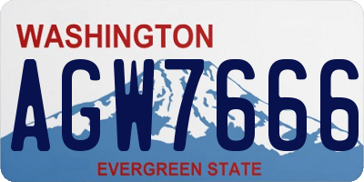 WA license plate AGW7666