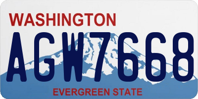 WA license plate AGW7668