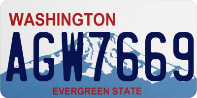 WA license plate AGW7669