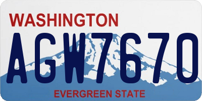 WA license plate AGW7670